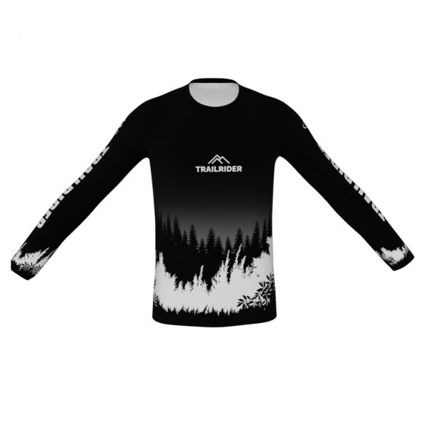 Trailrider MTB-Jersey/Trikot Langarm Black&White L